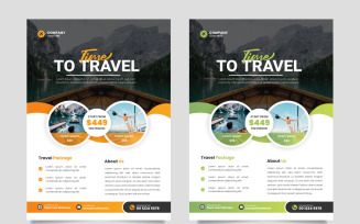 Travel flyer design template and travel agency flyer template design with contact and venue detail