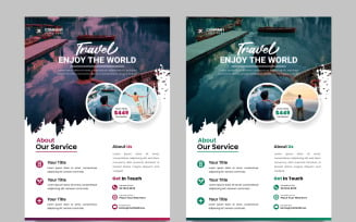 Travel flyer design template and travel agency flyer template design with venue details