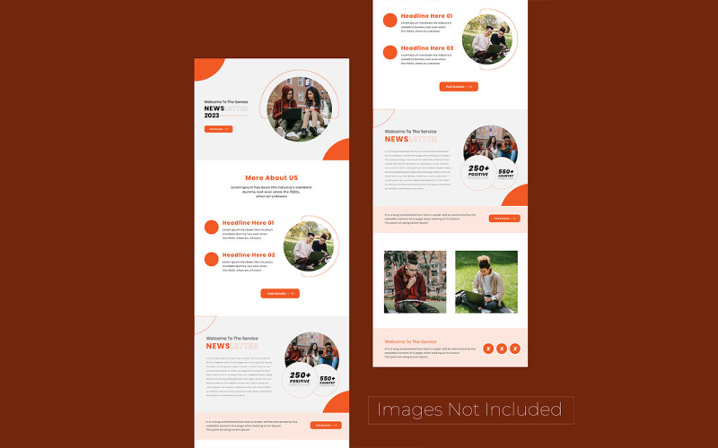 Email Marketing concept page or one page Corporate Identity