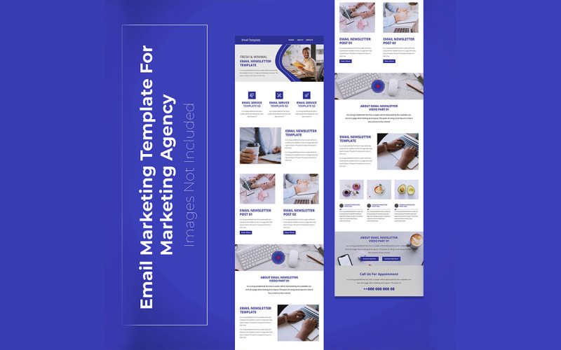 Responsive marketing newsletter template for business Corporate Identity
