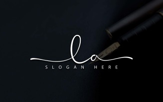 Creative Photography LA Letter Logo Design