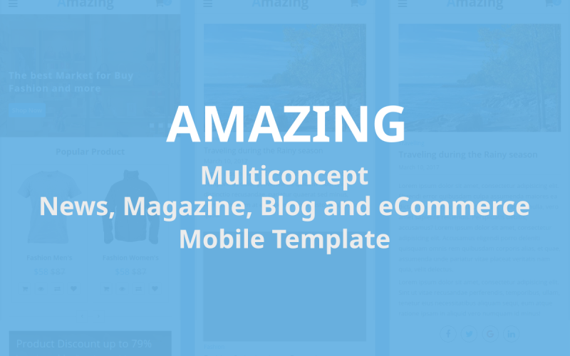 Amazing - Multiconcept News, Magazine, Blog and eCommerce Mobile Template Website Template