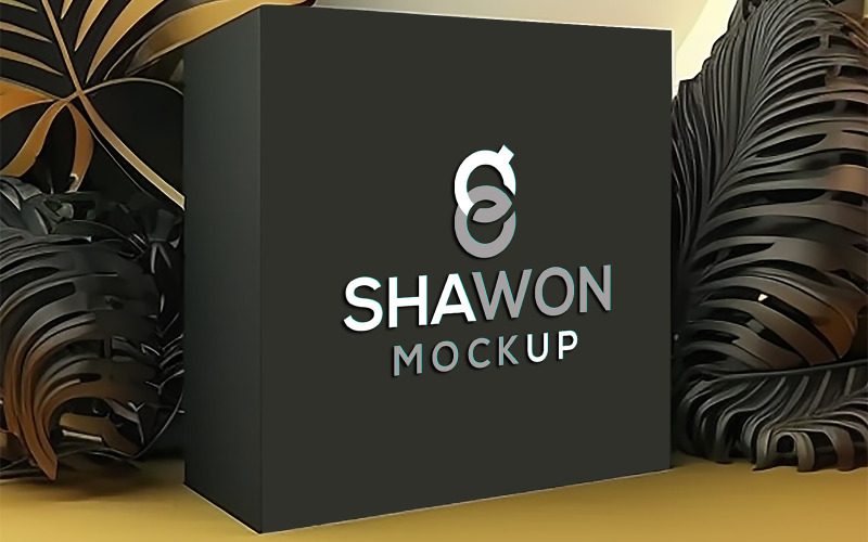 Black Box Logo Mockup Design Product Mockup