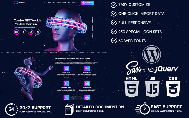 Cointex - NFT & Crypto & Metaverse WordPress Theme