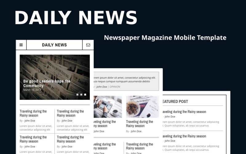 Daily News - Newspaper Magazine Mobile Template Website Template