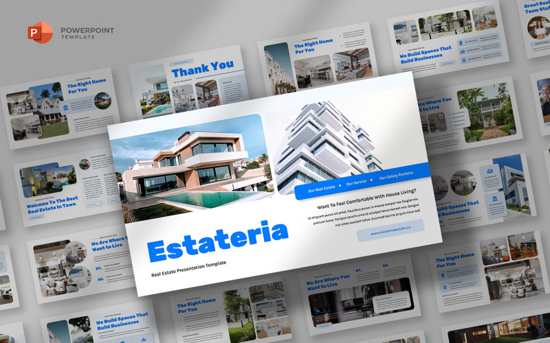 Estateria - Real Estate Powerpoint Template PowerPoint Template