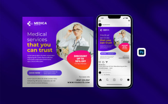 Instagram Template - Medical Social Media Design Template