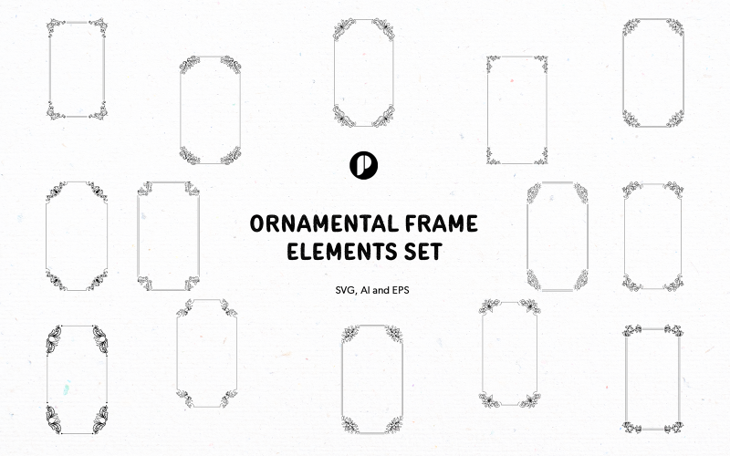 Ornamental Frame Elements Set Illustration