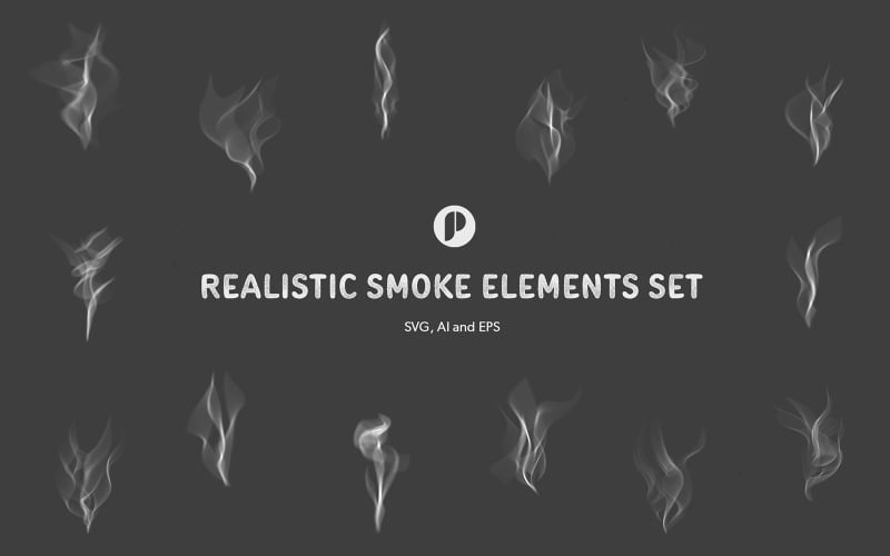 Realistic Smoke Elements Set Illustration