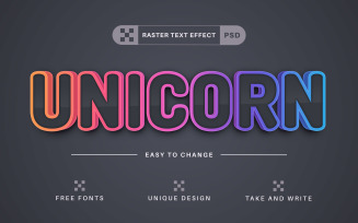 Unicorn - Editable Text Effect, Font Style