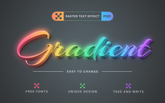 Gradient - Editable Text Effect, Font Style