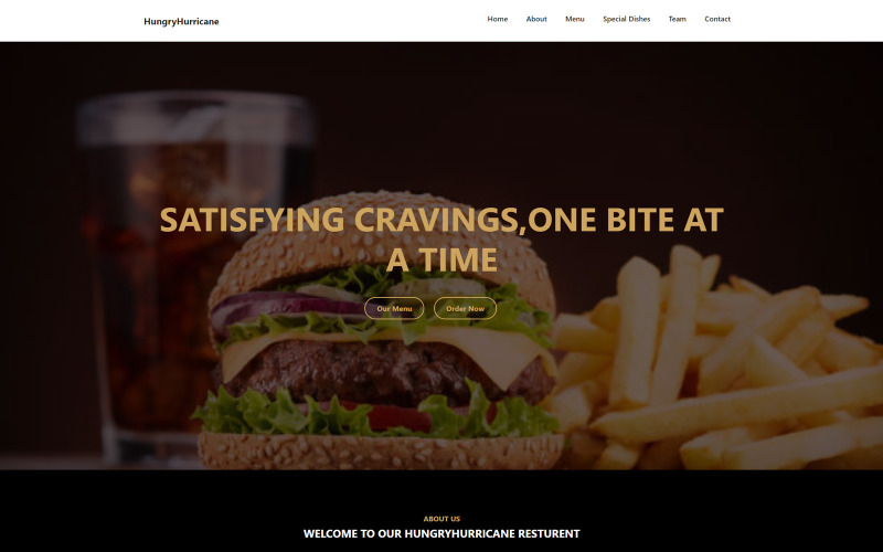 HungryHurricane | Resturent Landing Page Temaplate Landing Page Template