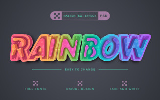 Rainbow Editable Text Effect