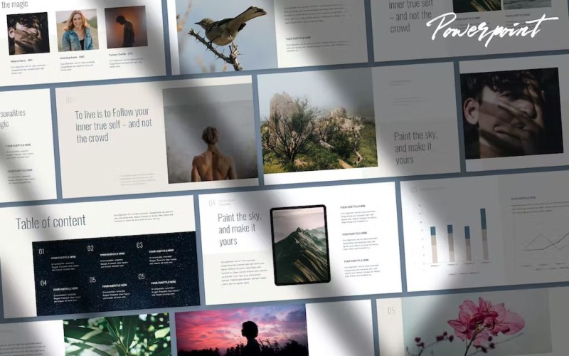 Sola - Portolio and Data Powerpoint Template PowerPoint Template