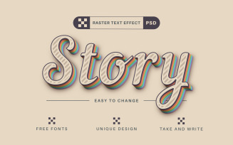 Story - Editable Text Effect, Font Style