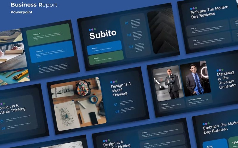 SUBITO - Business Report Powerpoint PowerPoint Template