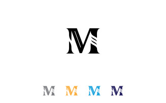 M letter logo concept black