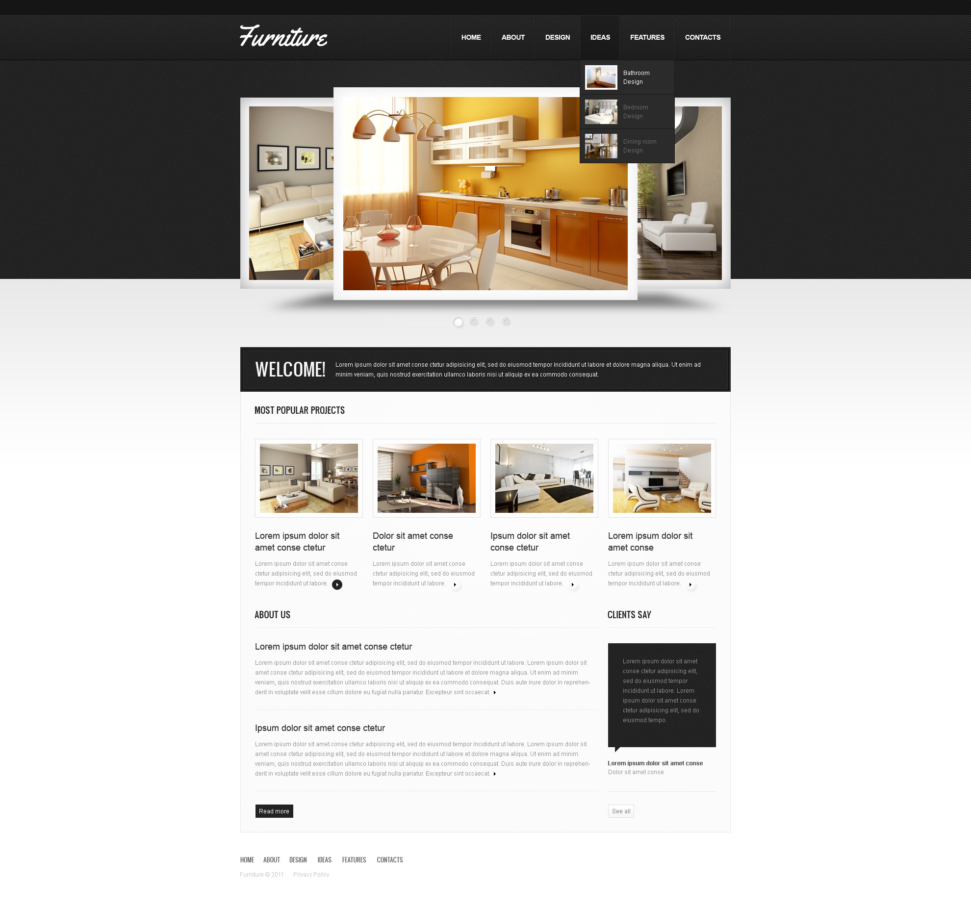 Furniture Website Template #36296