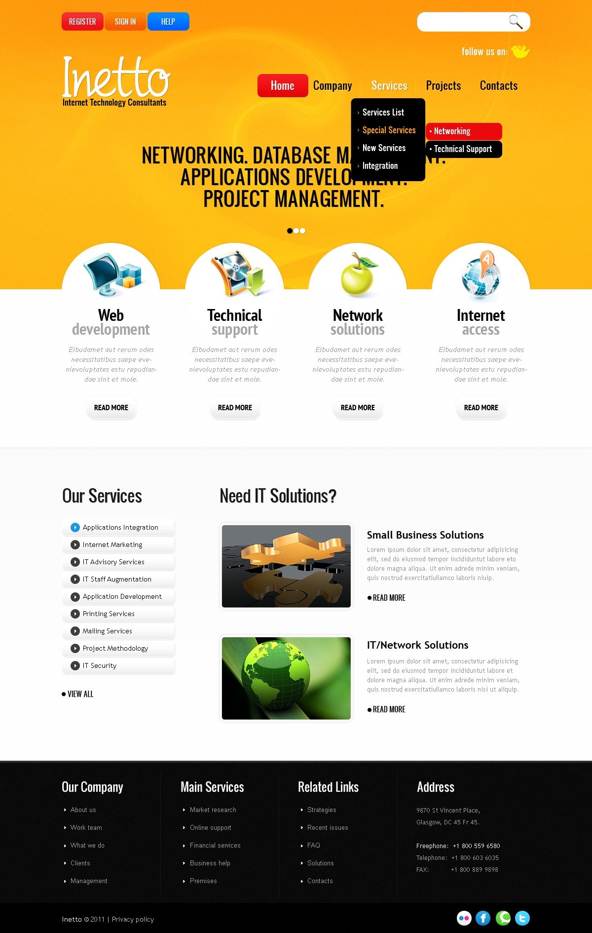 Internet Website Template #36204