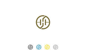 H letter circle logo concept or h logo design