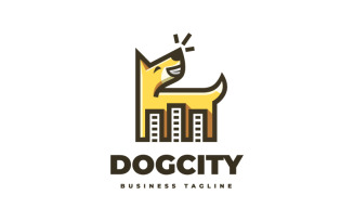 Cute Dog City Logo Template
