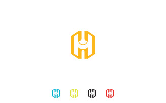 H letter hesagon logo concept or h logo design