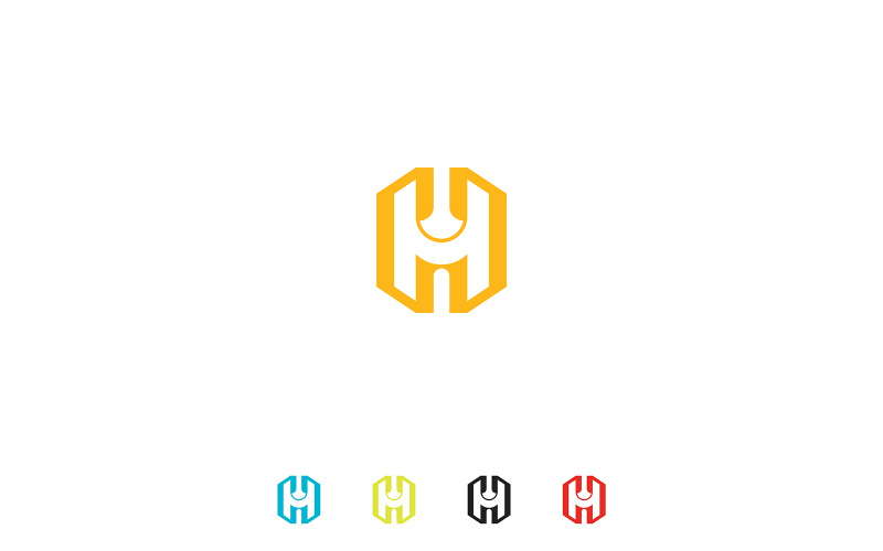 H letter hesagon logo concept or h logo design Logo Template