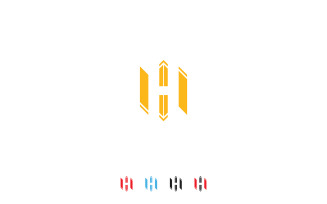 H letter hexagon logo or polygon h logo, h letter logo design vector template