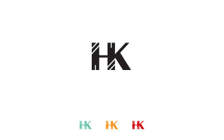 hk letter logo design vector