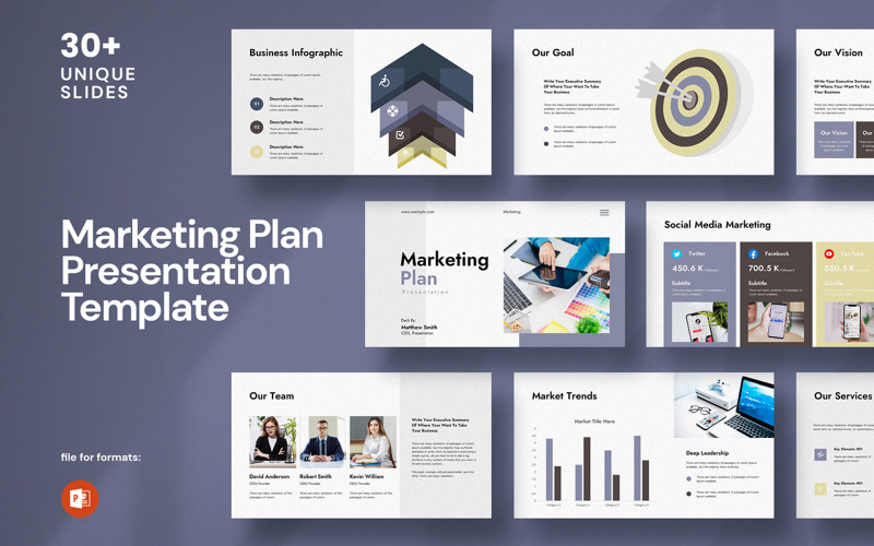 Marketing Layout Presentation Template PowerPoint Template