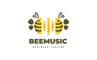 Modern Bee Music Logo Template
