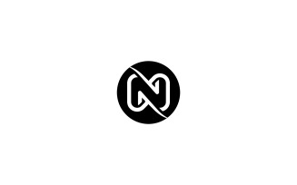 N letter circle logo design vector template. N logo