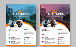 Travel flyer design template for travel agency with contact and venue details
