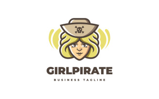 Girl Pirate Logo Template