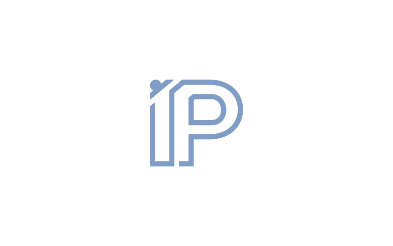 Ip letter logo or p letter logo, pi logo design Logo Template