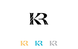 KR logo design, kr letter logo design vector template