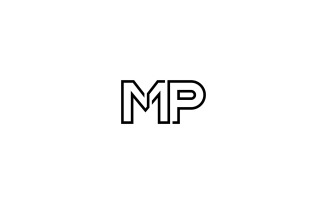 mp letter line logo design