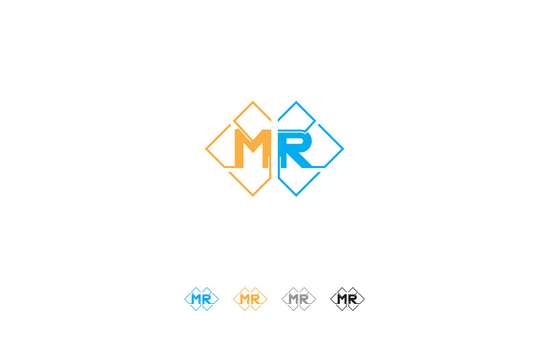 MR letter abstract logo design or rm logo v6 Logo Template