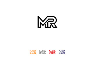 Mr letter logo, mr logo design vector template v8