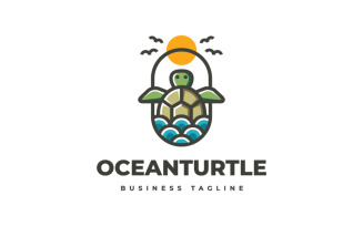 Ocean Turtle Logo Template