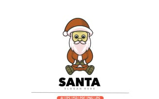 Santa claus cartoon funny mascot logo