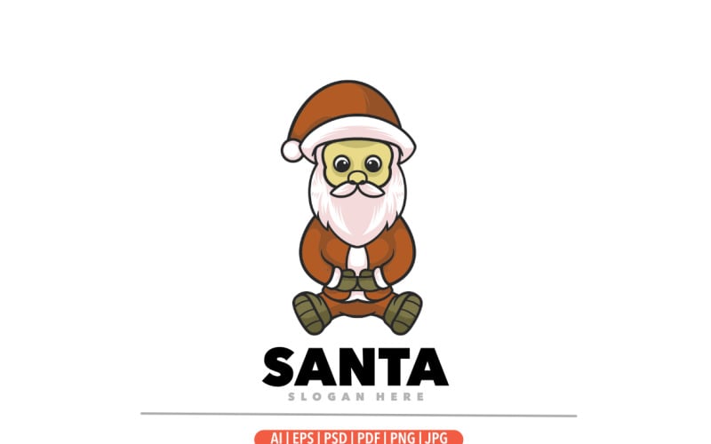 Santa claus cartoon funny mascot logo Logo Template