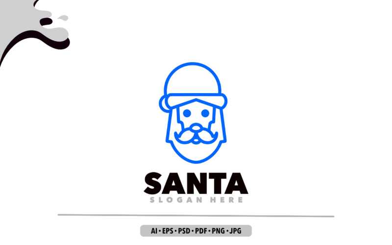 Santa claus line symbol logo design Logo Template