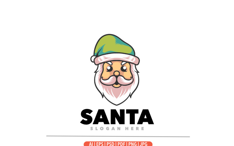 Santa claus mascot cartoo design Logo Template