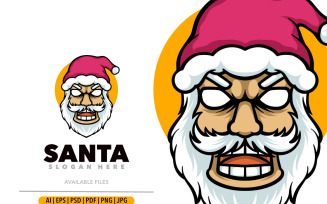 Santa claus mascot logo illustration design