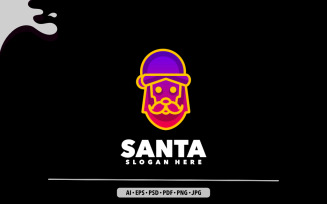 Santa claus red gradient logo design