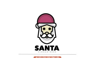 Santa claus simple logo design template