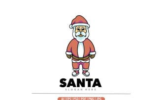 Santa mascot cartoon design logo