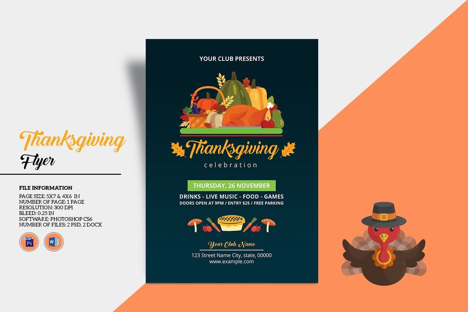 Template #362439 Invite Thanksgiving Webdesign Template - Logo template Preview