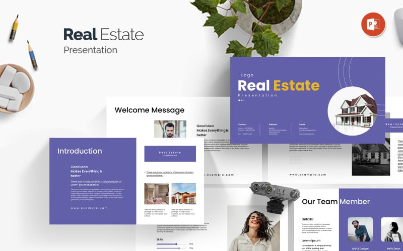 Clean Real Estate Powerpoint Template PowerPoint Template